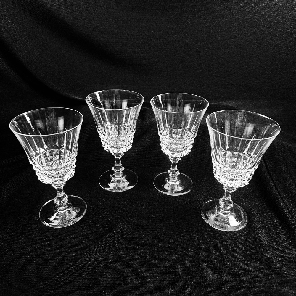Set of 4 Crystal Cordial Glasses Cut Glass Stemware Barware - Picture 1 of 10